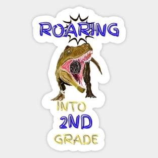 Roaring Into The 2nd Grade Sticker